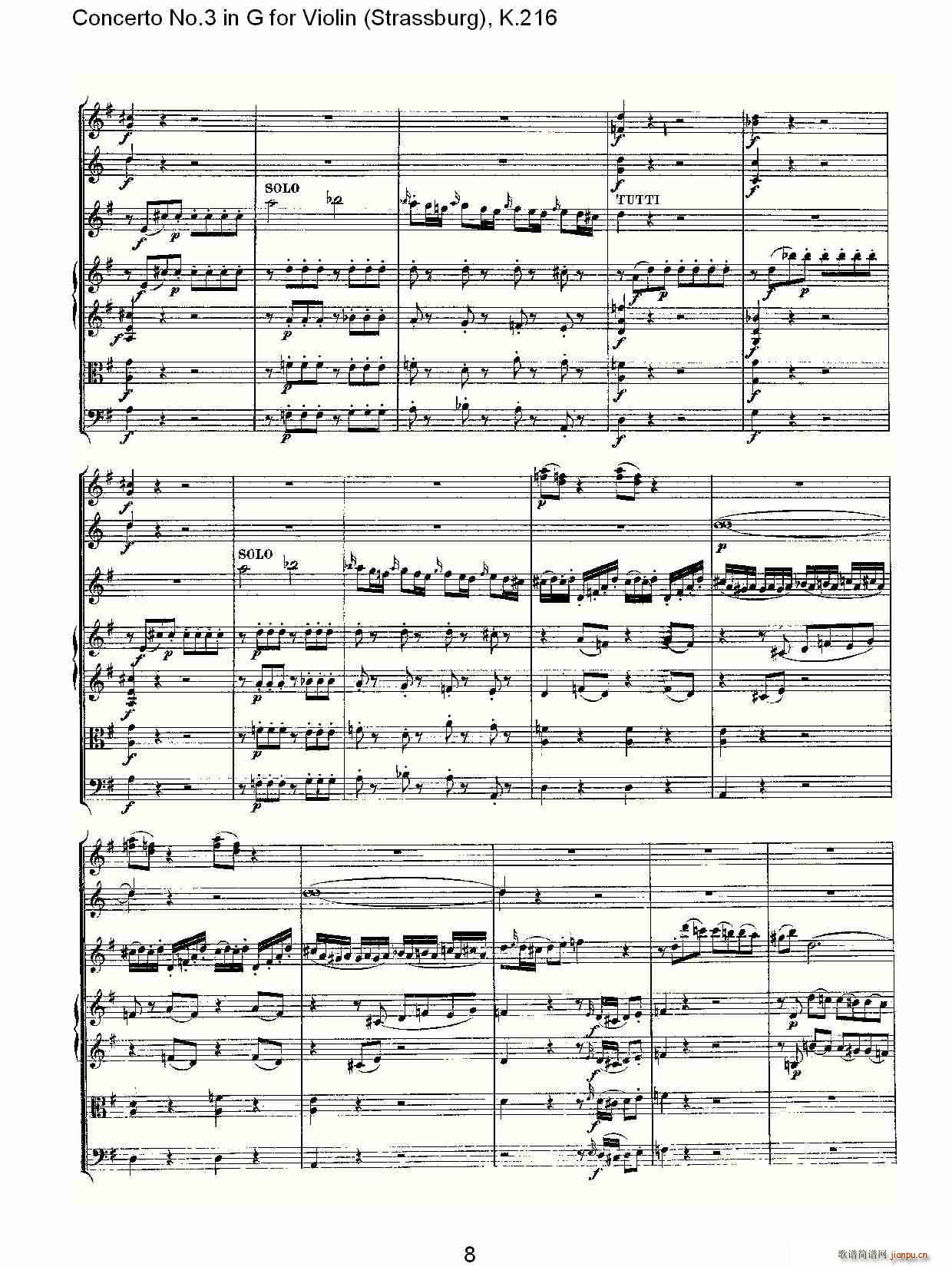 Concerto No.3 in G for Violin K.216(小提琴谱)8