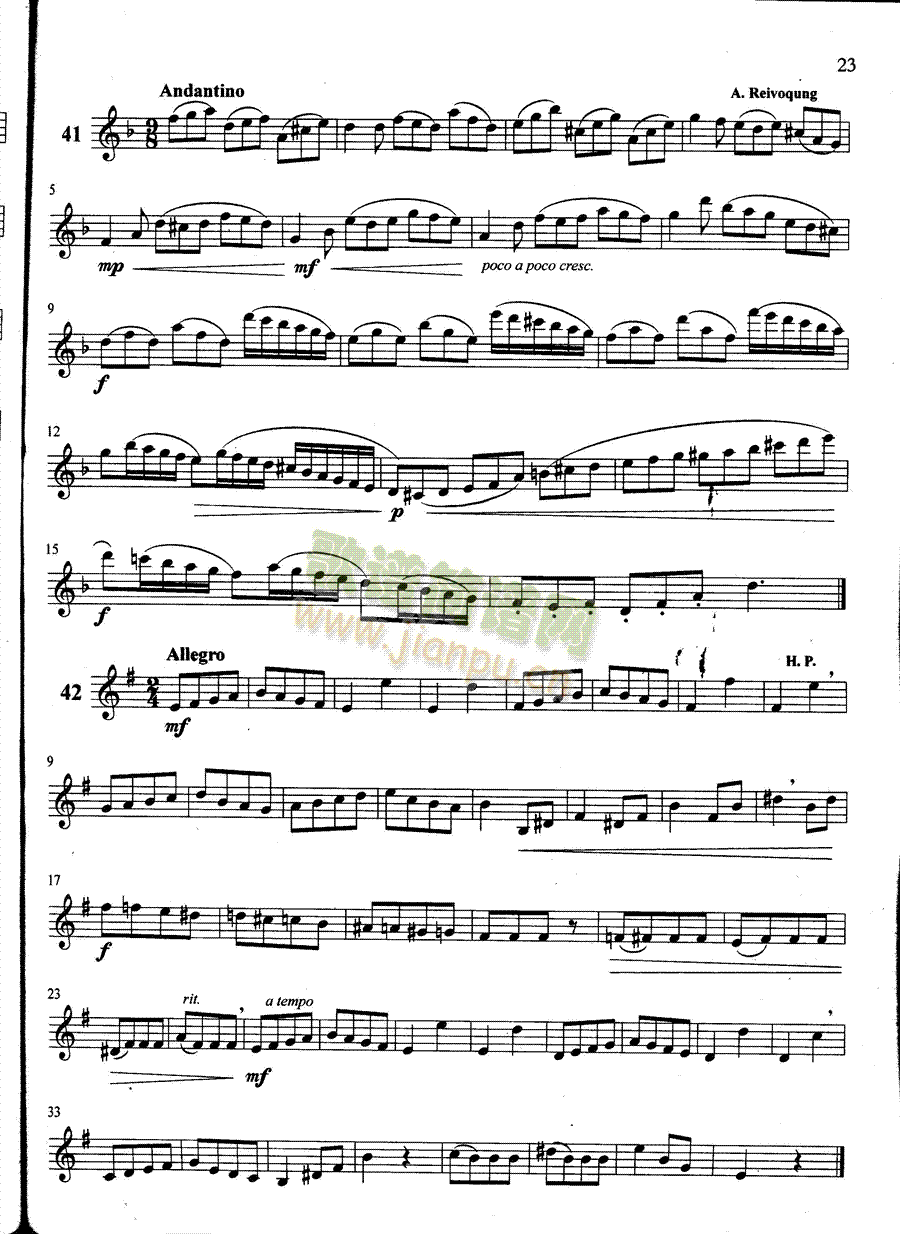 萨克斯管练习曲第100—023页(萨克斯谱)1