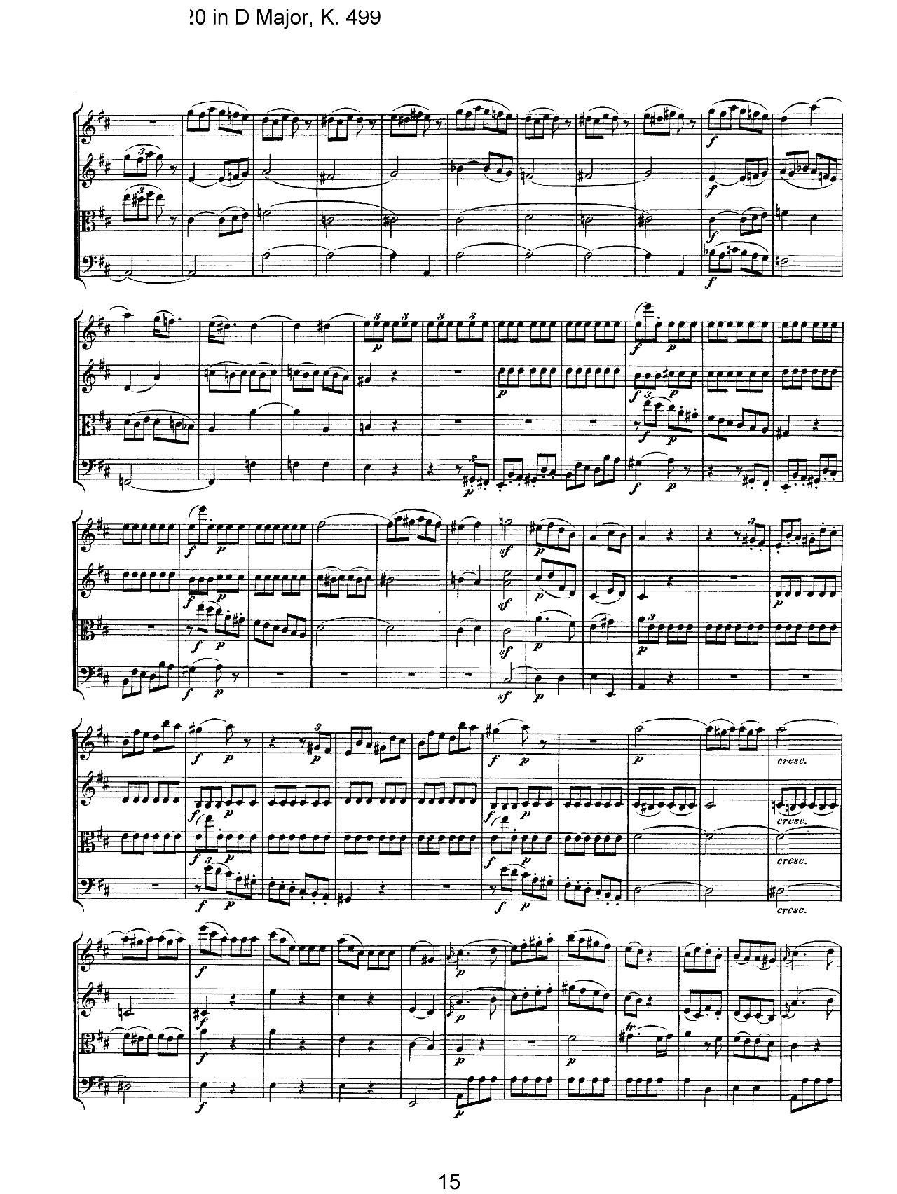 Mozart Quartet No 20 in D Major K 499(总谱)15