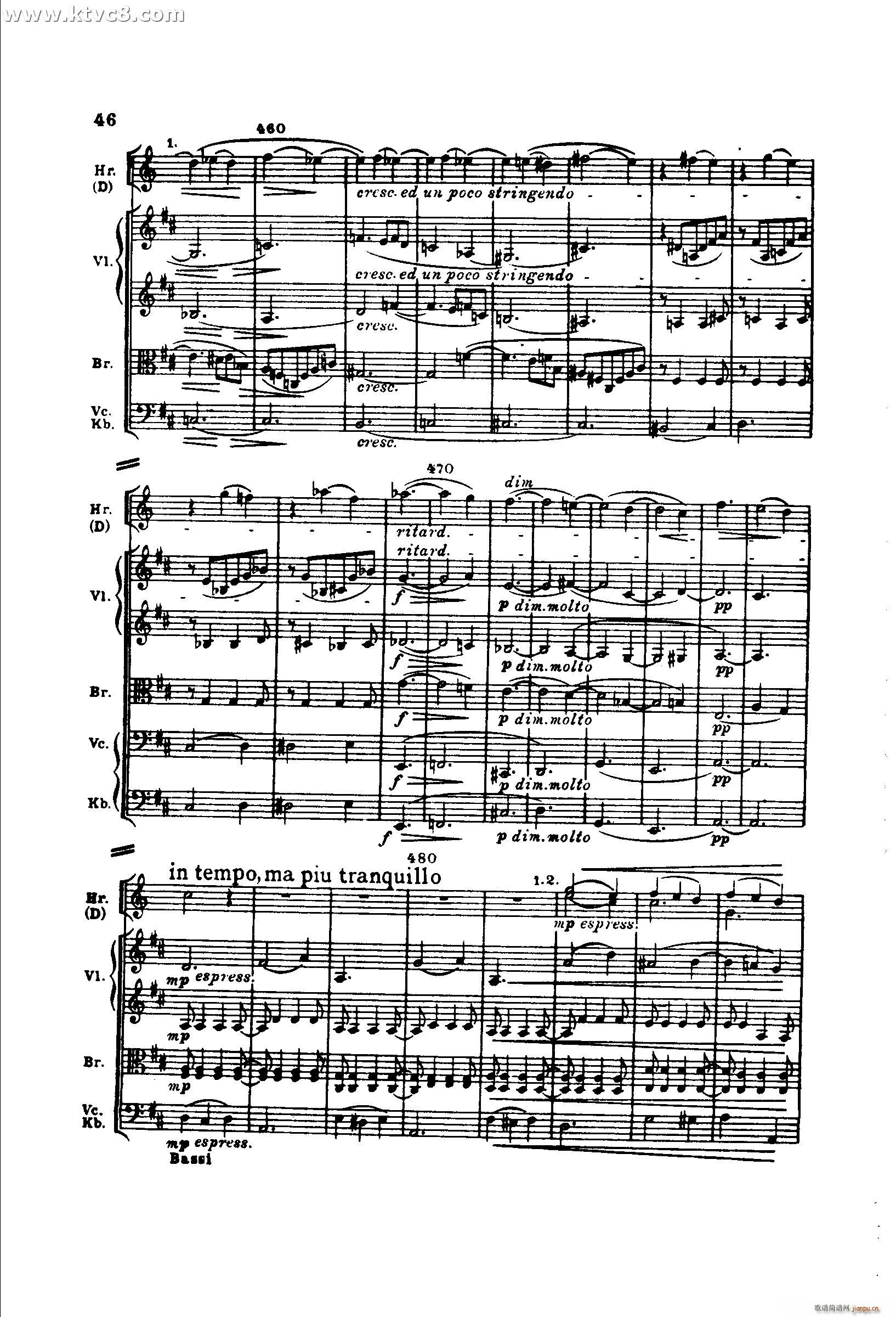 勃拉姆斯第二交响曲 第一乐章 不太快的快板(总谱)46