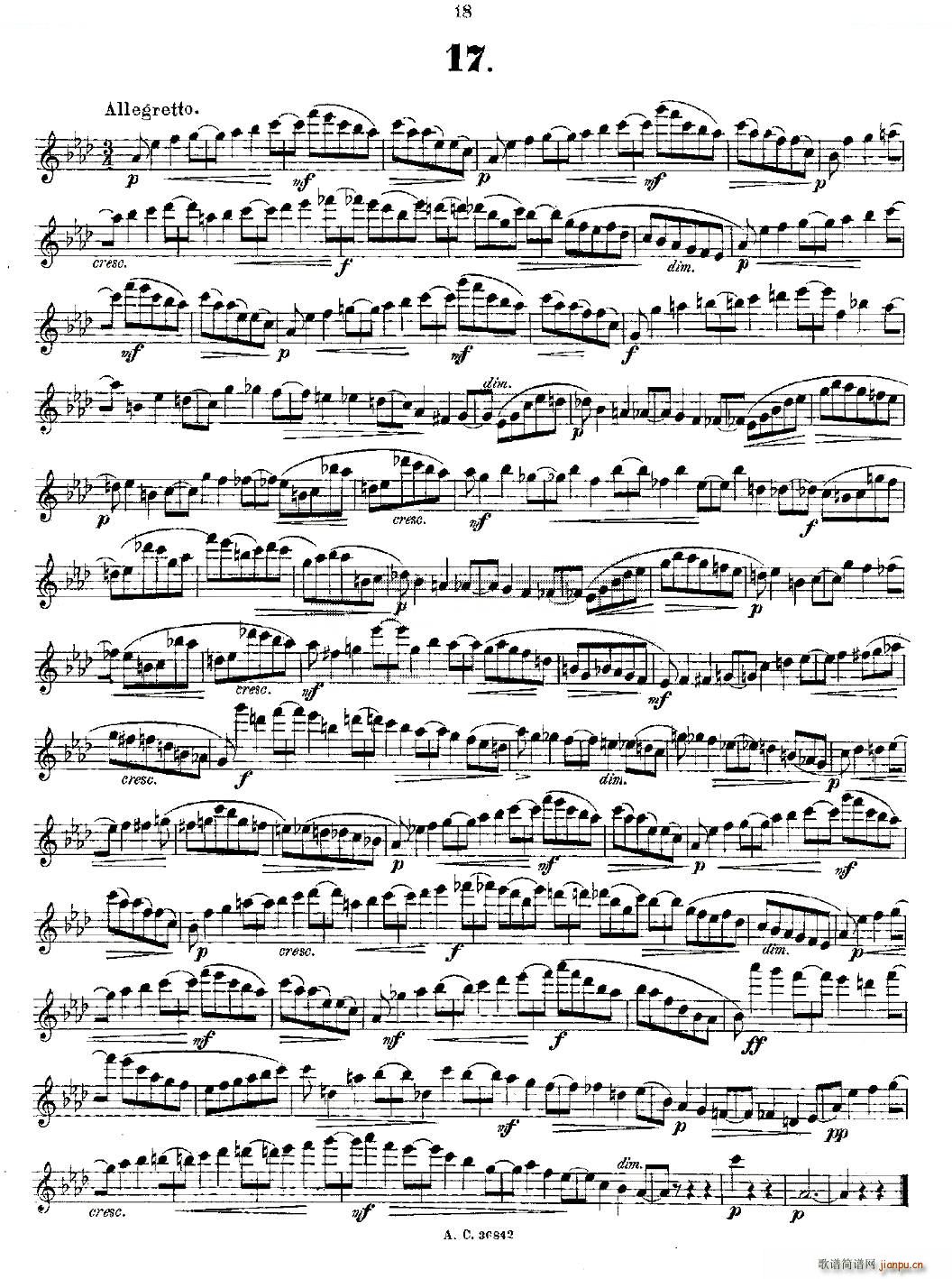 24首长笛练习曲 Op 21 之13 24 铜管(笛箫谱)6