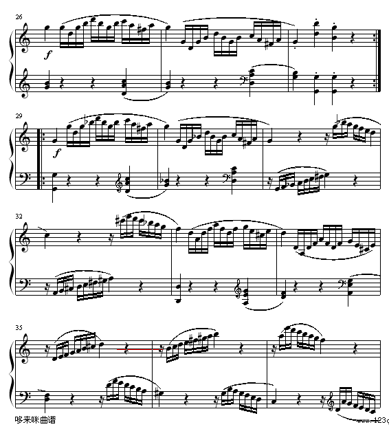 奏鸣曲SonatasK545-莫扎特(钢琴谱)3