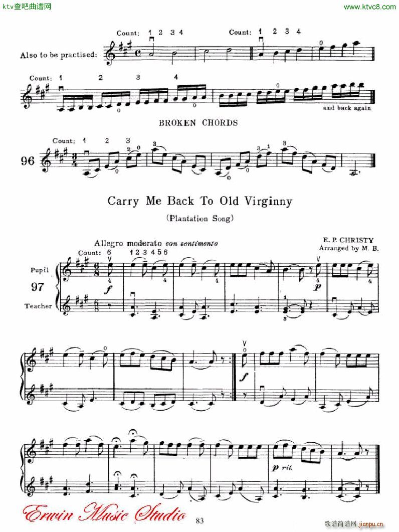 麦亚班克小提琴演奏法第一部份 初步演奏法6(小提琴谱)3