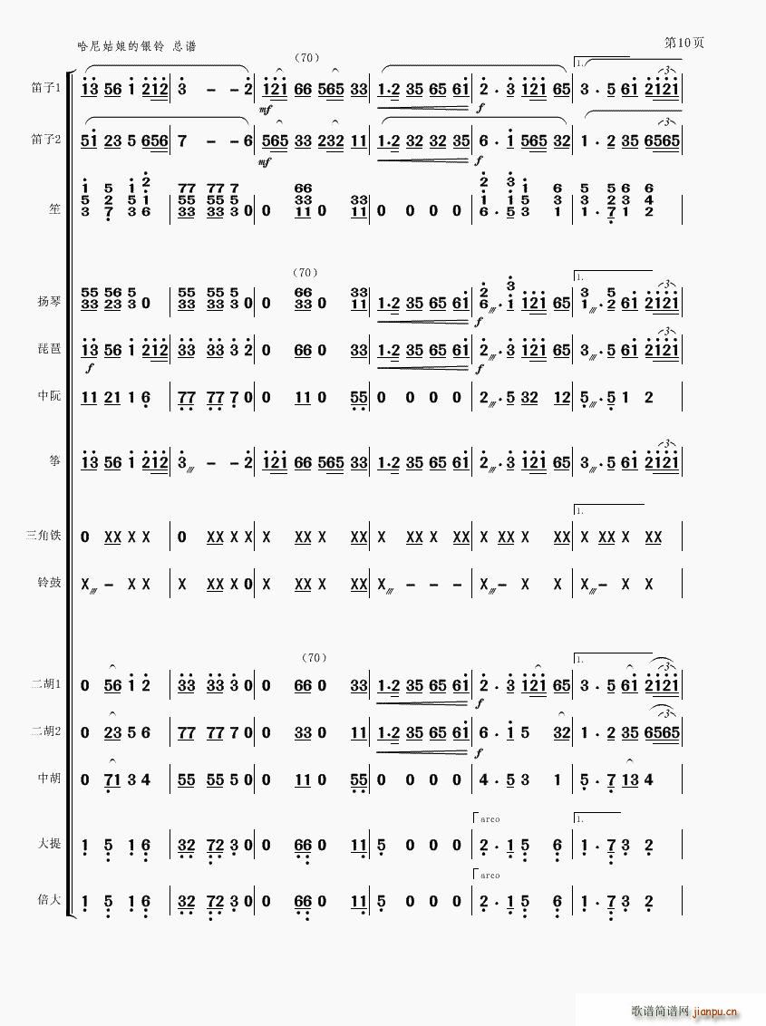 哈尼姑娘的銀鈴(總譜)10