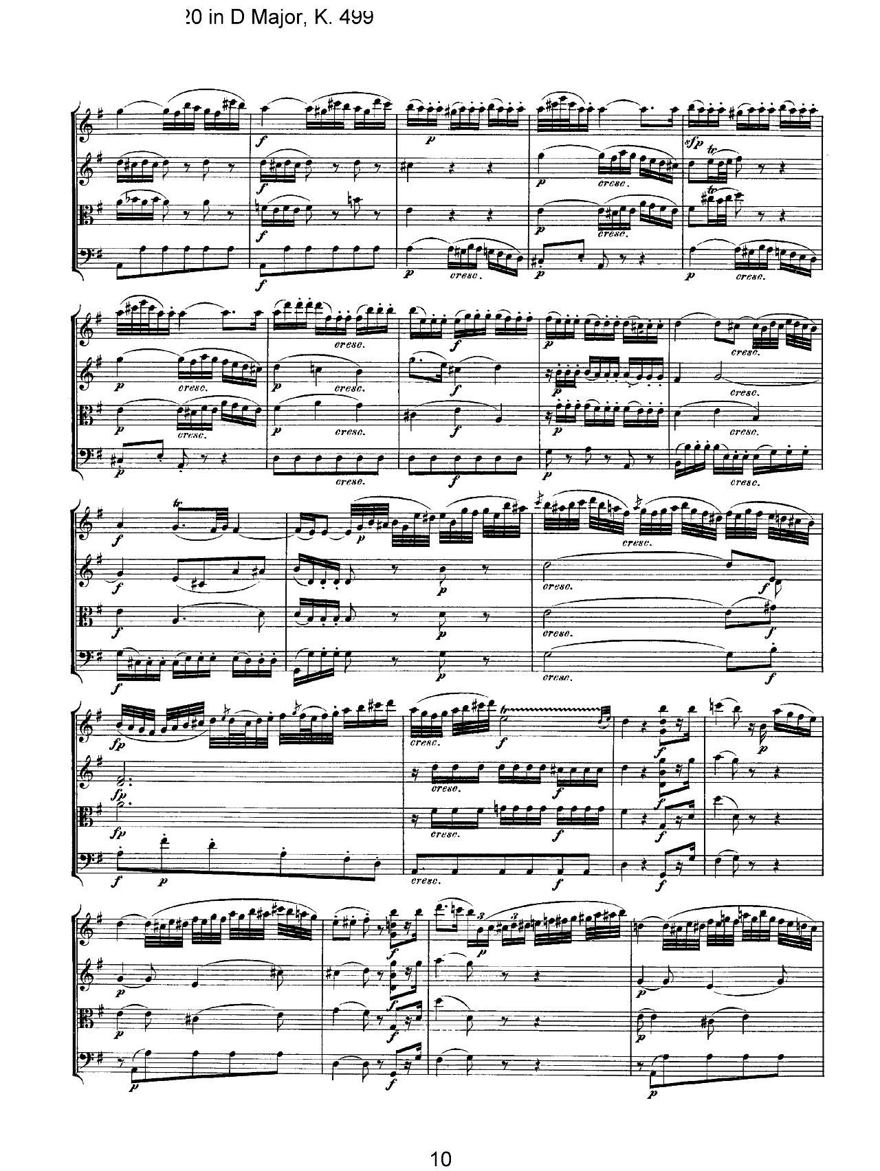 Mozart Quartet No 20 in D Major K 499(总谱)10