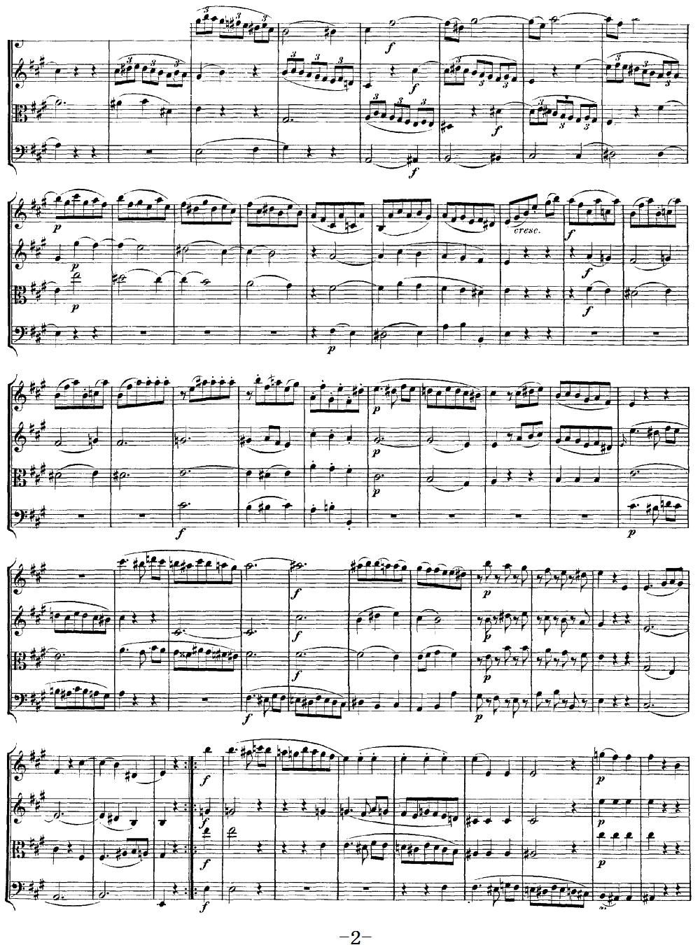 Mozart Quartet No 18 in A Major K 464 2