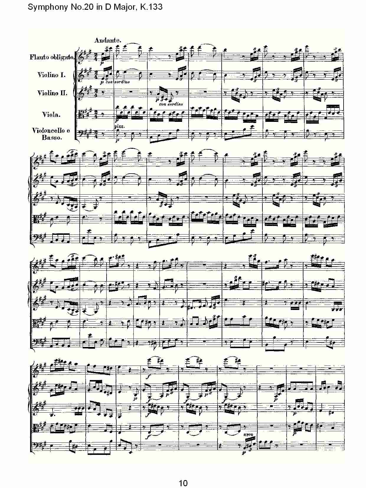 (D大调第二十交响曲K.133)（一）(总谱)10