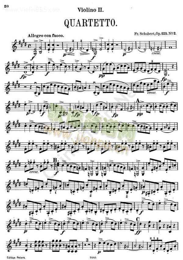 四重奏QUARTETTO(小提琴谱)1