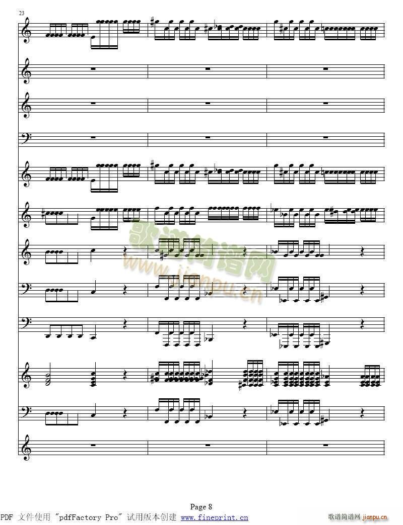 维瓦尔蒂 四季 冬 小提琴协奏曲1 8(小提琴谱)8