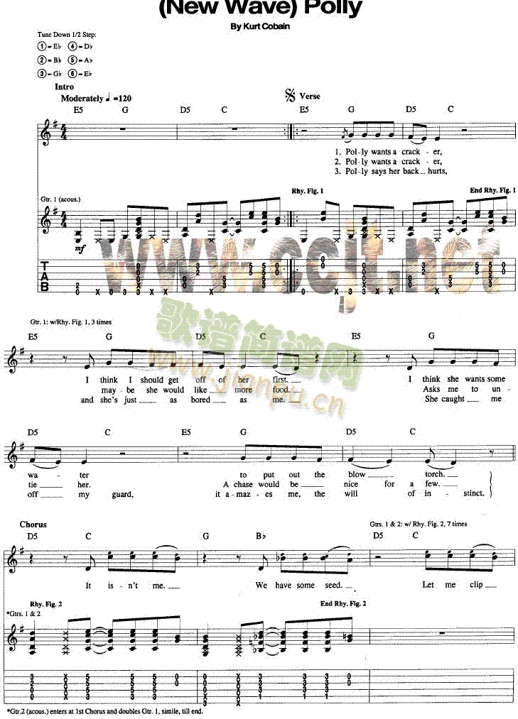 Polly-Nirvana(吉他譜)1