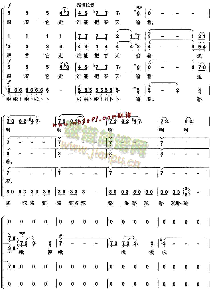 运杨柳的骆驼(六字歌谱)6