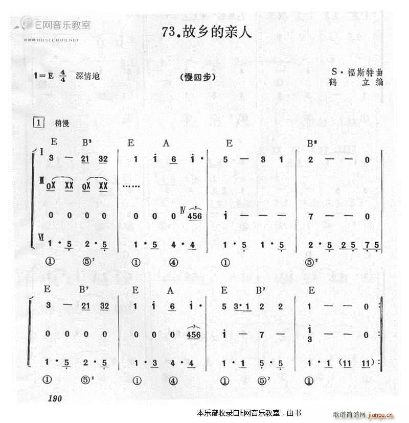 故鄉(xiāng)的親人 慢四步舞曲 樂隊(總譜)1