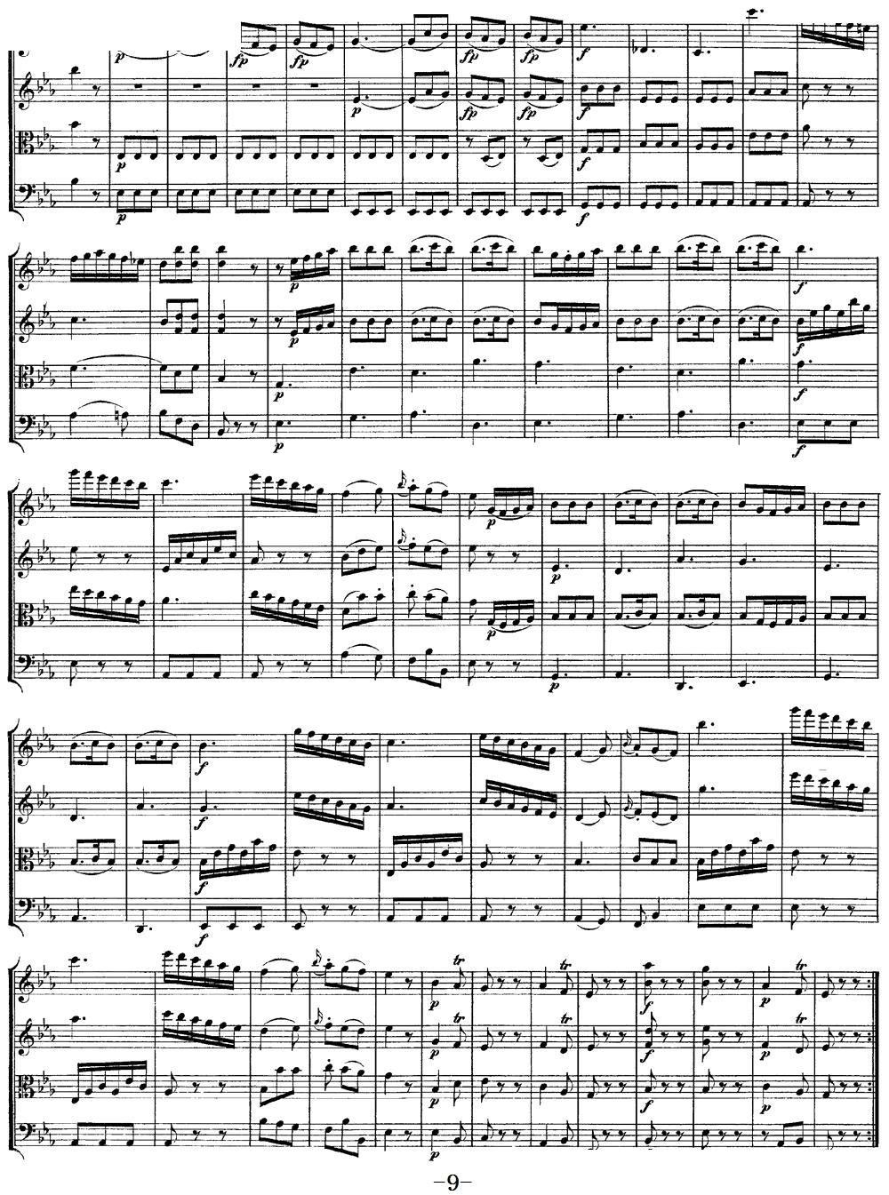 Mozart Quartet No 11 in Eb Major K 171(总谱)9