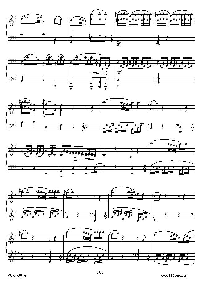 D大调双钢琴奏鸣曲第二乐章-莫扎特(钢琴谱)8