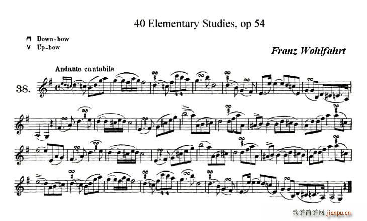 40首小提琴初级技巧练习曲之38(小提琴谱)1