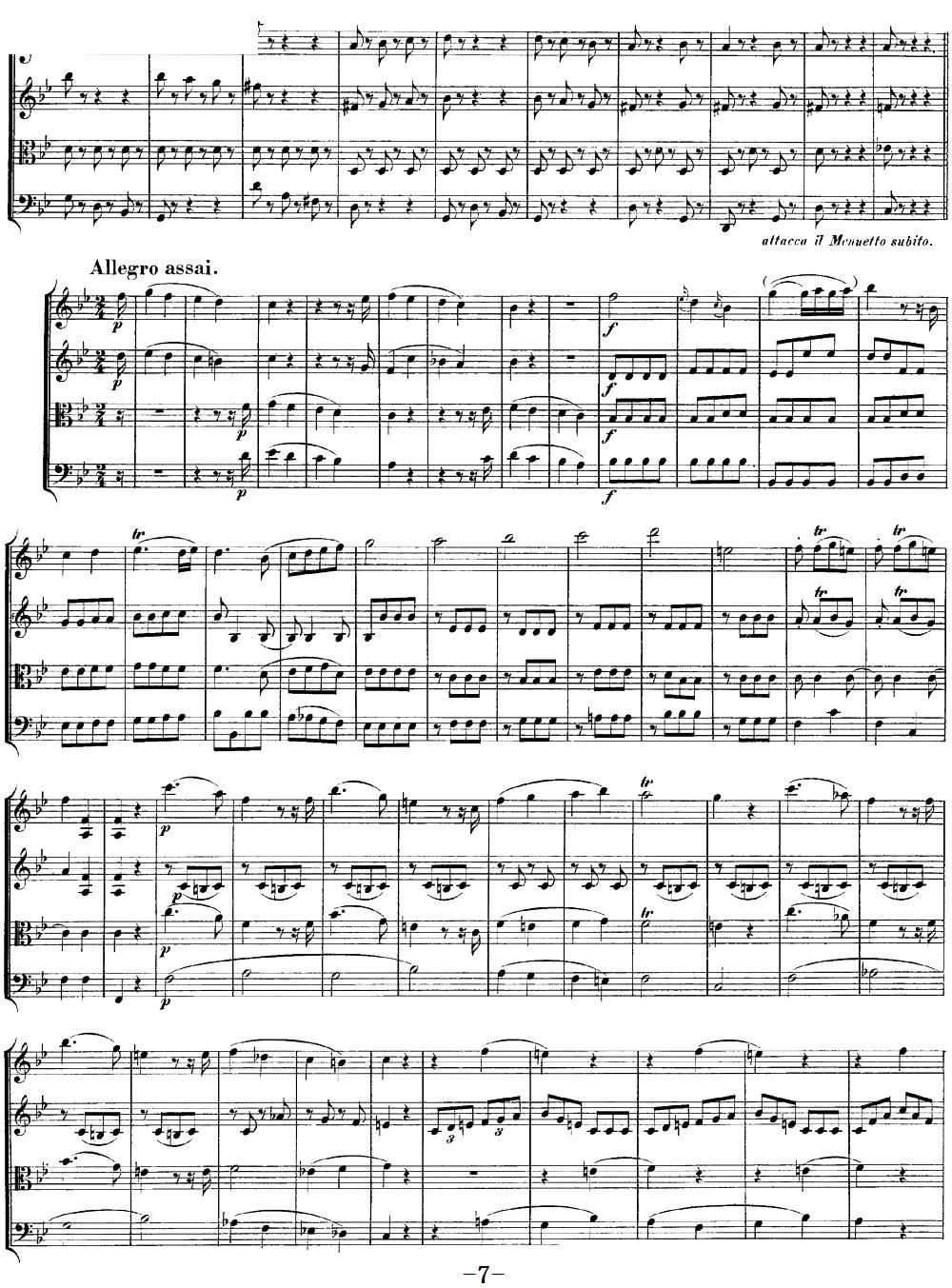 Mozart Quartet No 12 in Bb Major K 172(總譜)7