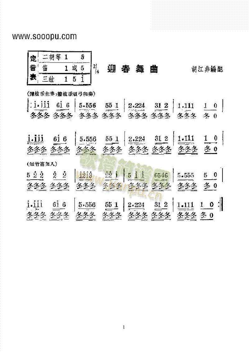 迎春舞曲—國(guó)樂合奏曲樂隊(duì)類民樂合奏(其他樂譜)1