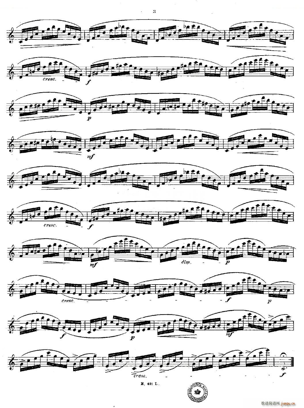24首长笛练习曲 Op 15 之1 5 铜管(笛箫谱)3