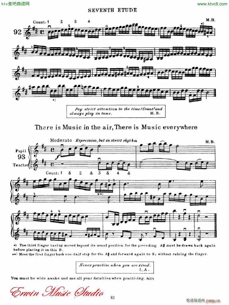 麦亚班克小提琴演奏法第一部份 初步演奏法6(小提琴谱)1