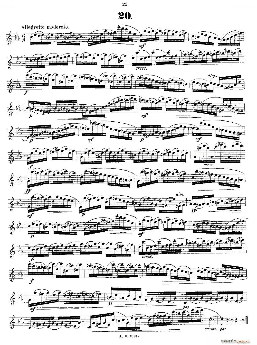 24首长笛练习曲 Op 21 之13 24 铜管(笛箫谱)9