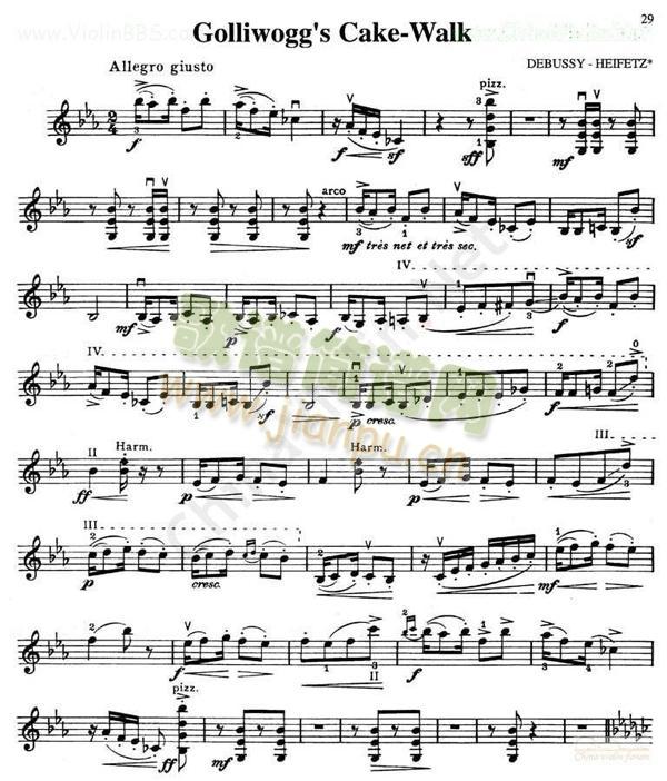 海菲茨-DebussyGolliwogg`s(小提琴谱)1