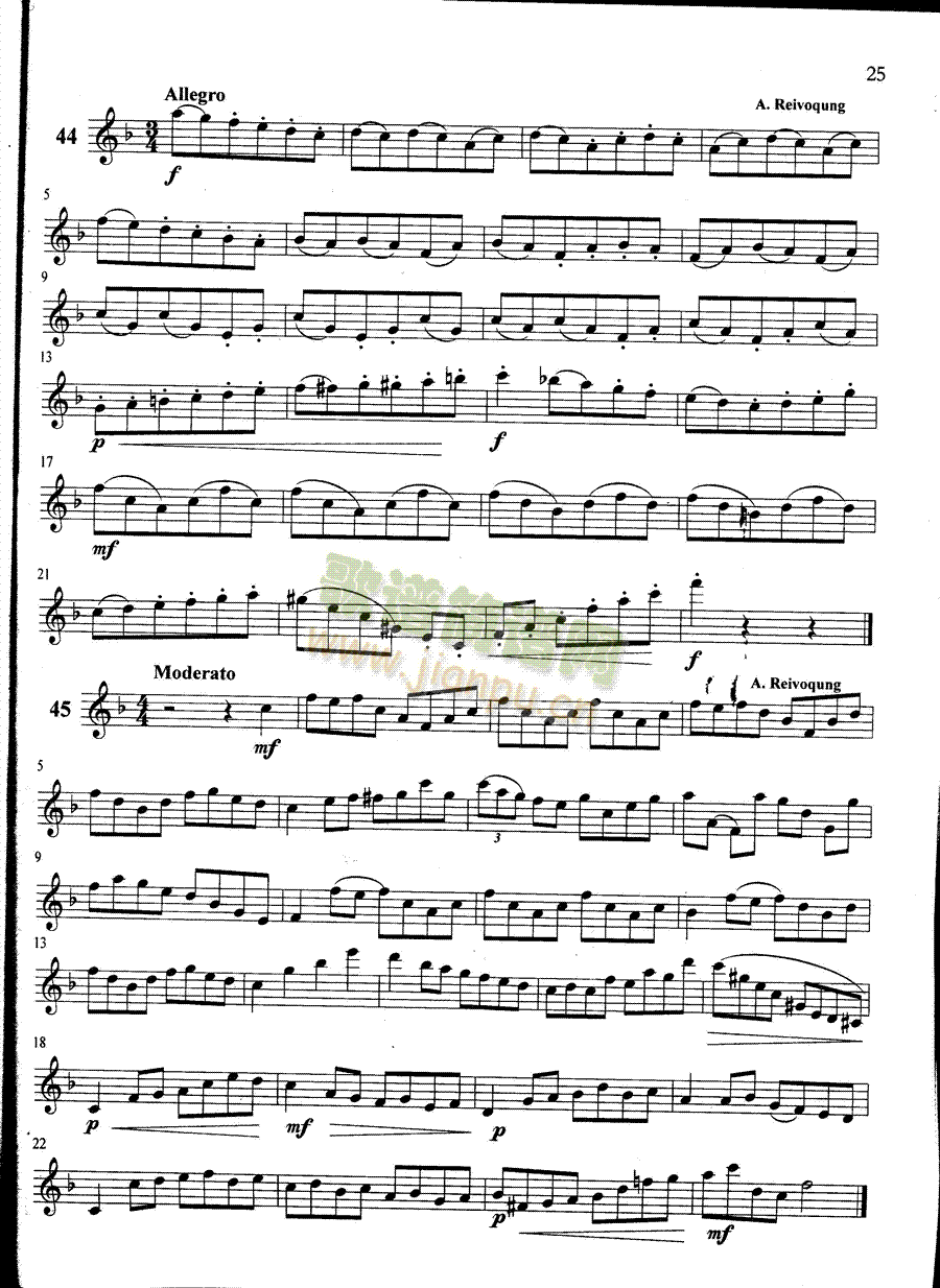 萨克斯管练习曲第100—025页(萨克斯谱)1
