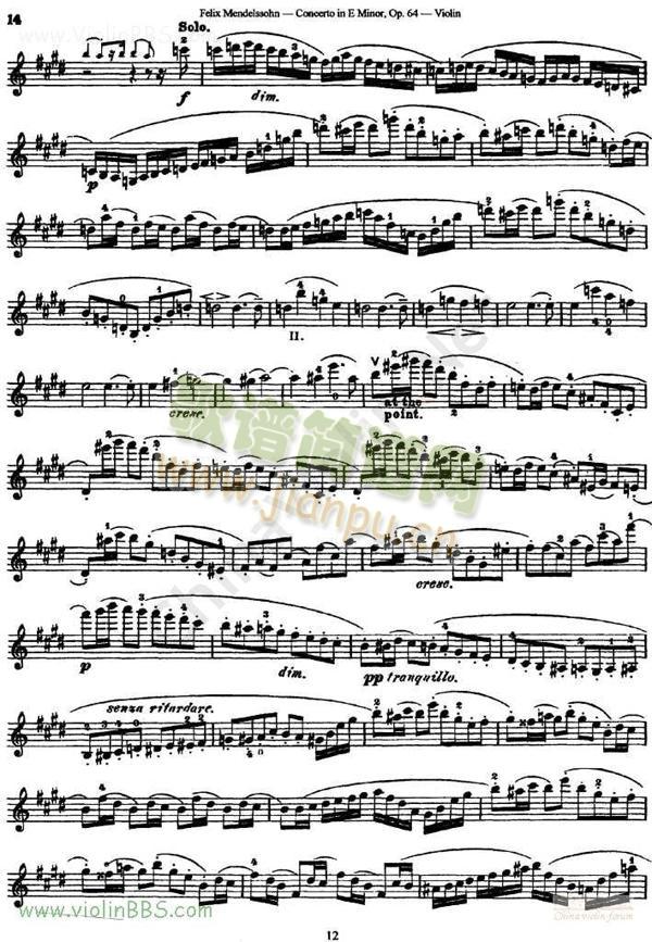 门德尔松Concerto(小提琴谱)5