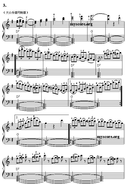 (046)威尼斯狂欢节(电子琴谱)3