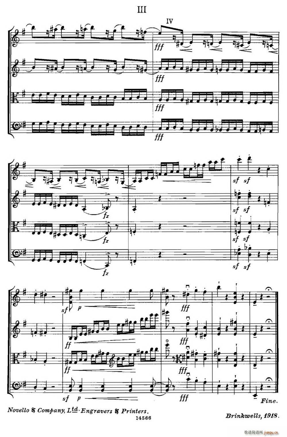 QUARTET Op 83 第三部分 弦乐四重奏(总谱)27