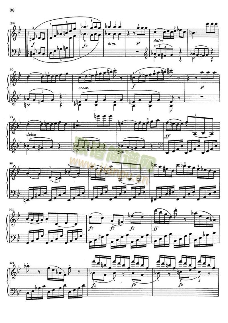 克莱门蒂g小调钢琴奏鸣曲1-9 4