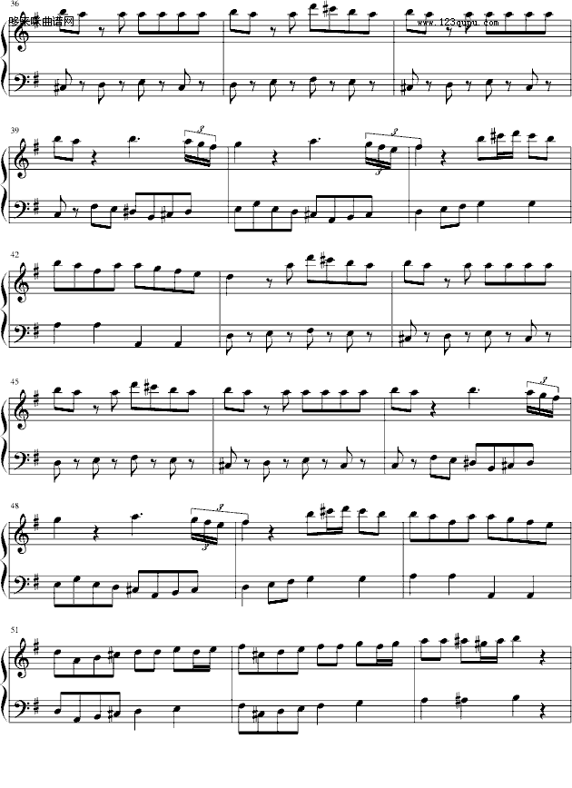 G大调弦乐小夜曲第一乐章-莫扎特(钢琴谱)3