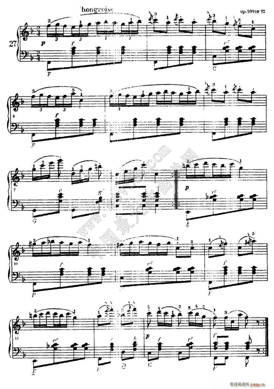 车尔尼手风琴练习曲集 第Ⅰ册 22 36(手风琴谱)6
