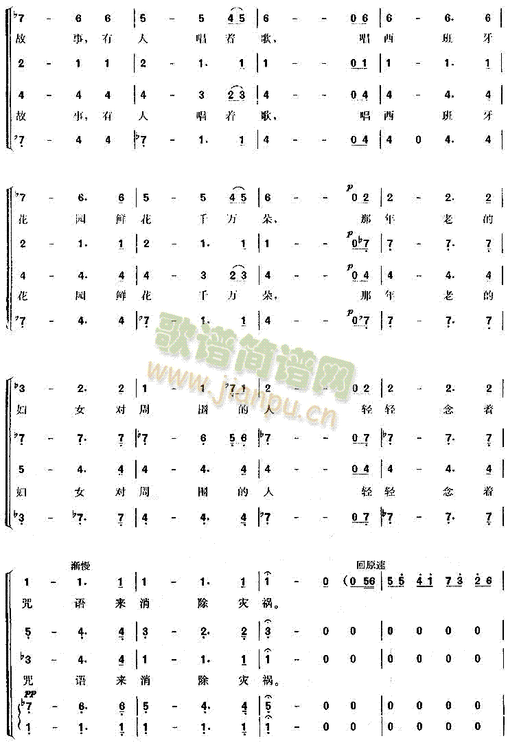 茨冈(二字歌谱)3