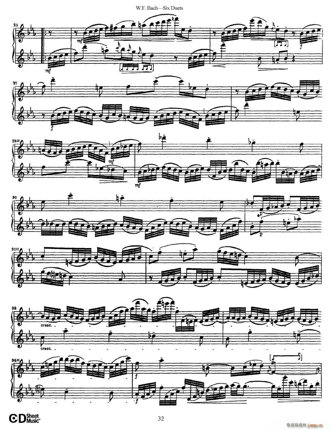 W F 巴赫 六首二重奏练习曲 5(笛箫谱)3