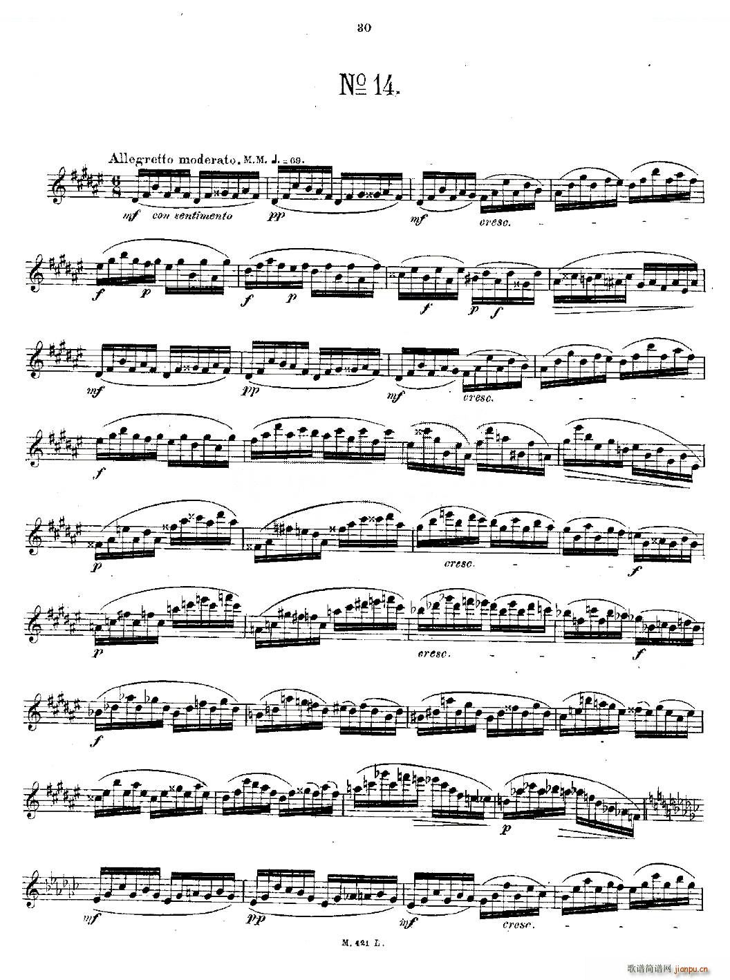 24首长笛练习曲 Op 15 之11 15 铜管(笛箫谱)8