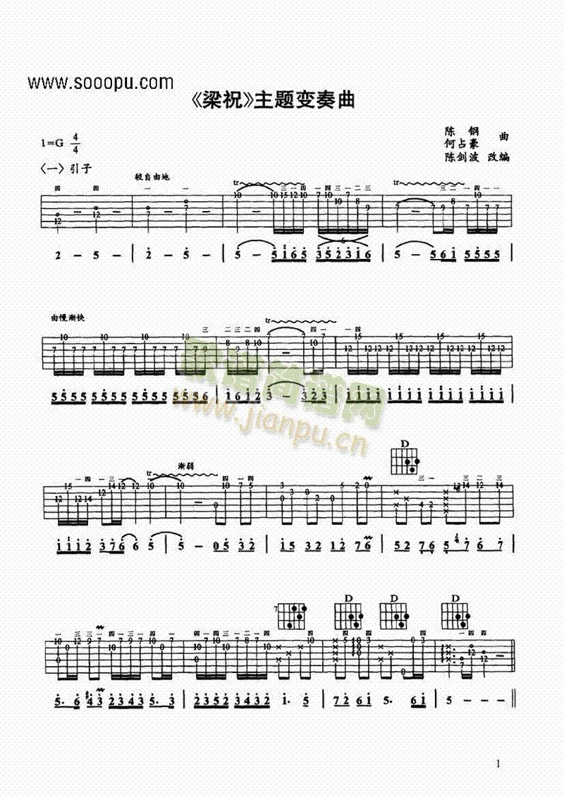 主题变奏曲吉他类古典(其他乐谱)1