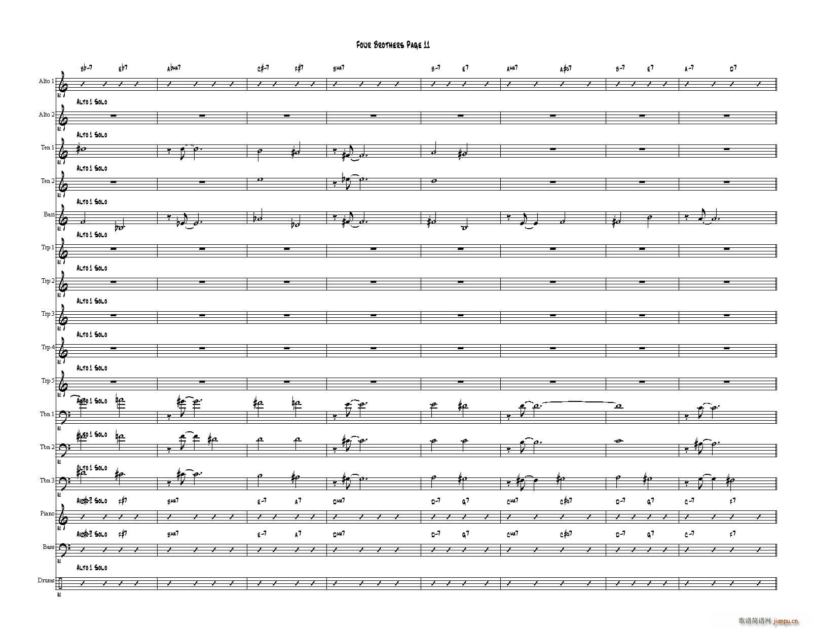 Four Brothers Big Band score(总谱)11