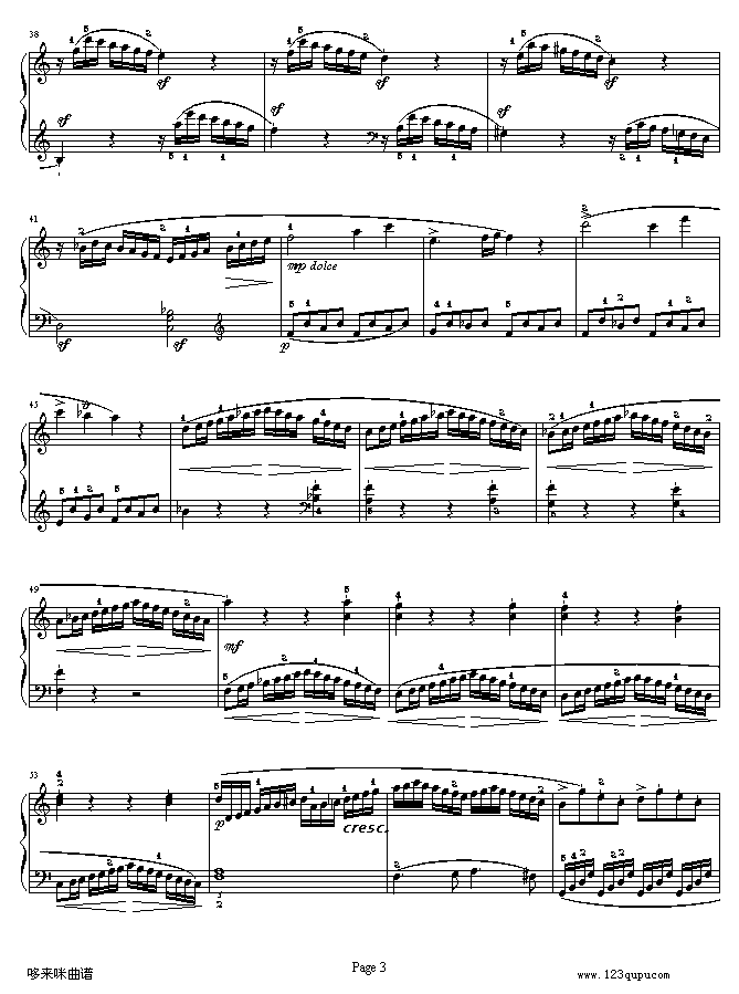 C大调第16钢琴奏鸣曲K.545第一乐章-莫扎特(钢琴谱)3