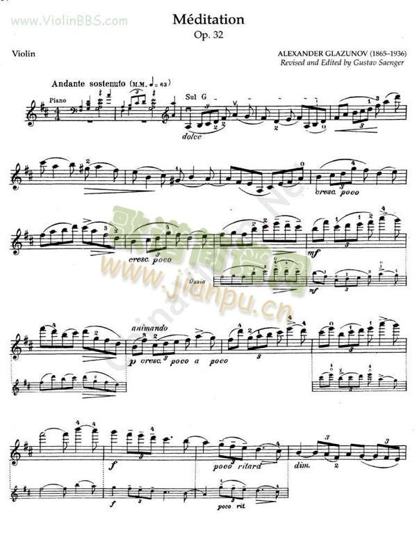 GLAZUNOV格拉祖诺夫Op.32(小提琴谱)1