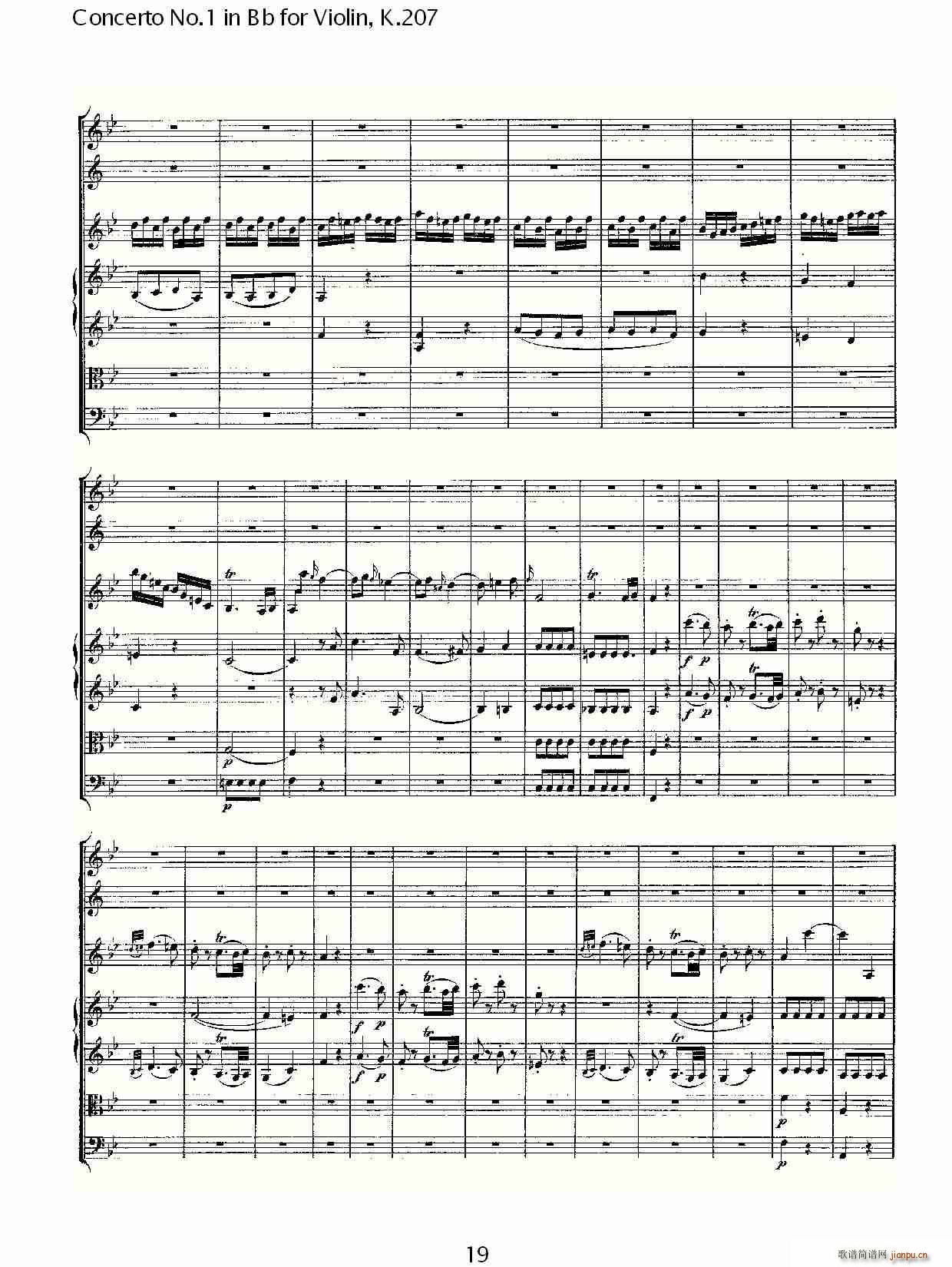 Concerto No.1 in Bb for Violin, K.207(小提琴谱)19