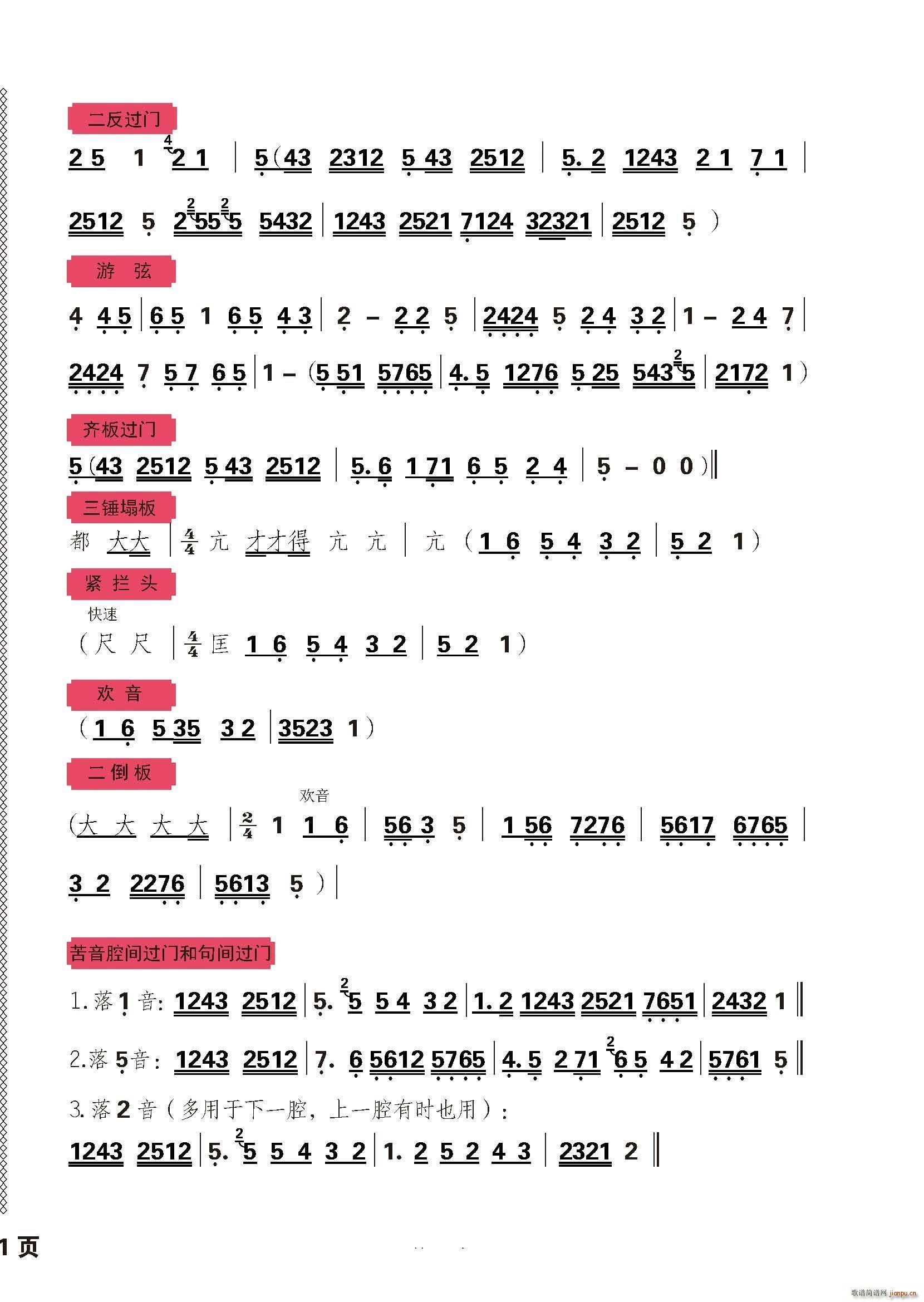 秦腔板头及过门音乐 2