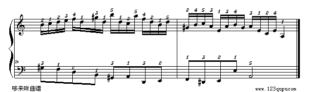 二部创意曲-精确指法版-巴赫(钢琴谱)3