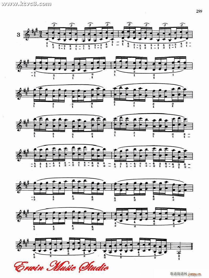 德米特里 康斯坦丁 多尼斯 24条小提琴三度和八度指法高级演练(小提琴谱)10