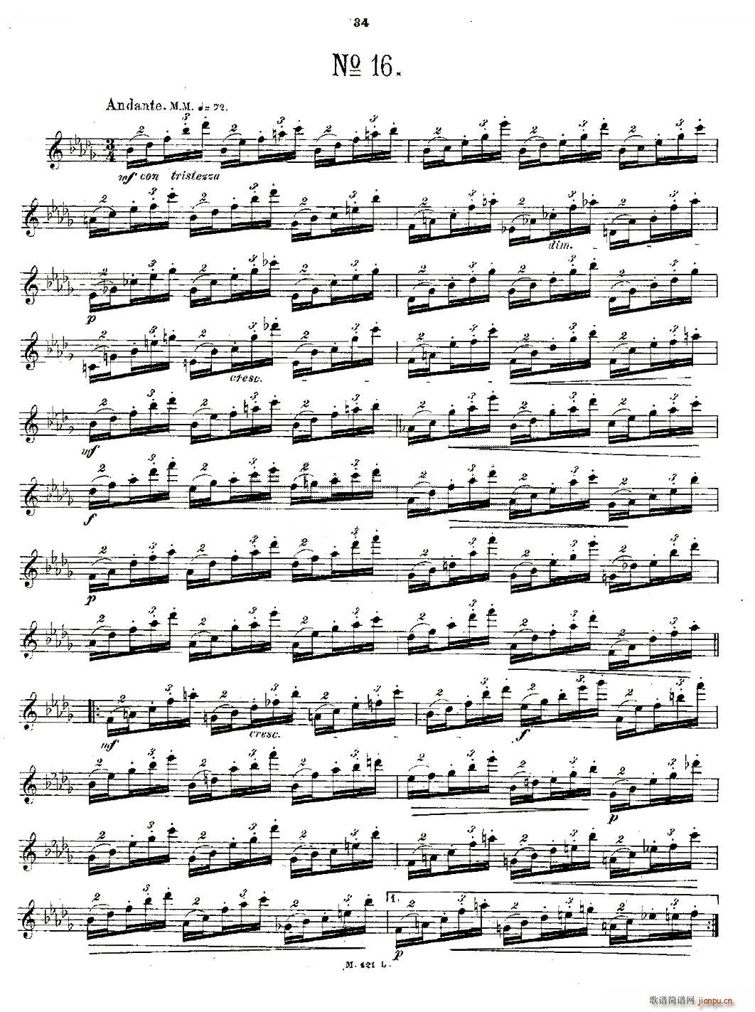 24首长笛练习曲 Op 15 之16 20 铜管 2