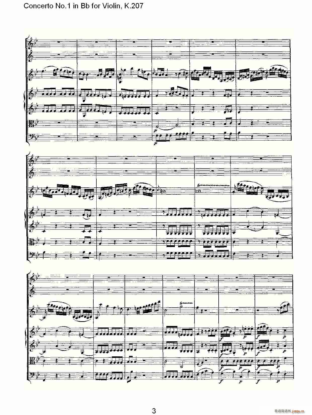 Concerto No.1 in Bb for Violin, K.207(小提琴谱)3