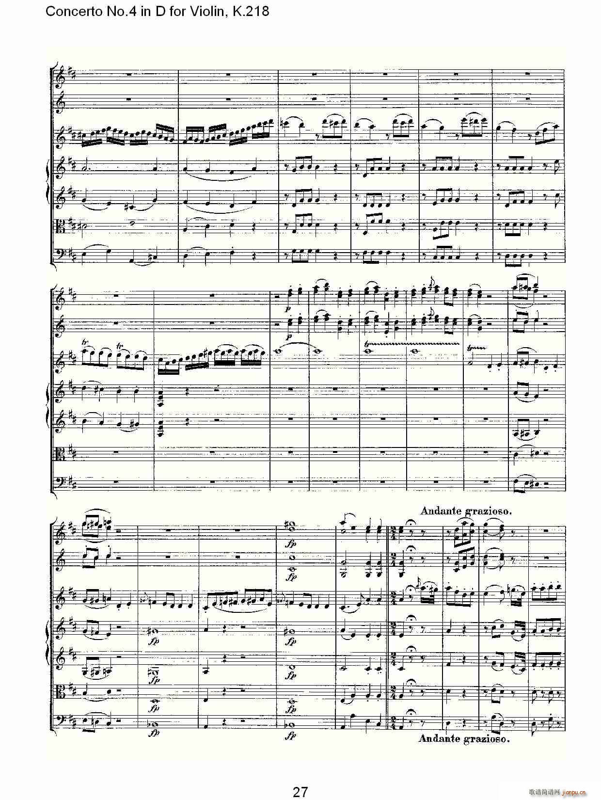 Concerto No.4 in D for Violin, K.218(小提琴谱)27