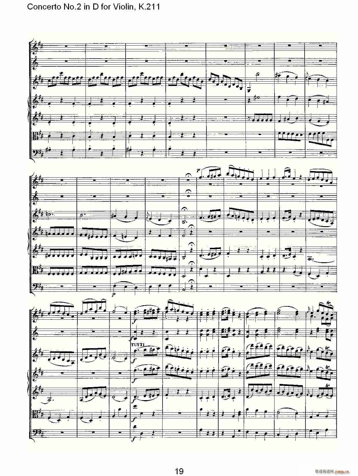 Concerto No.2 in D for Violin, K.211(小提琴谱)19