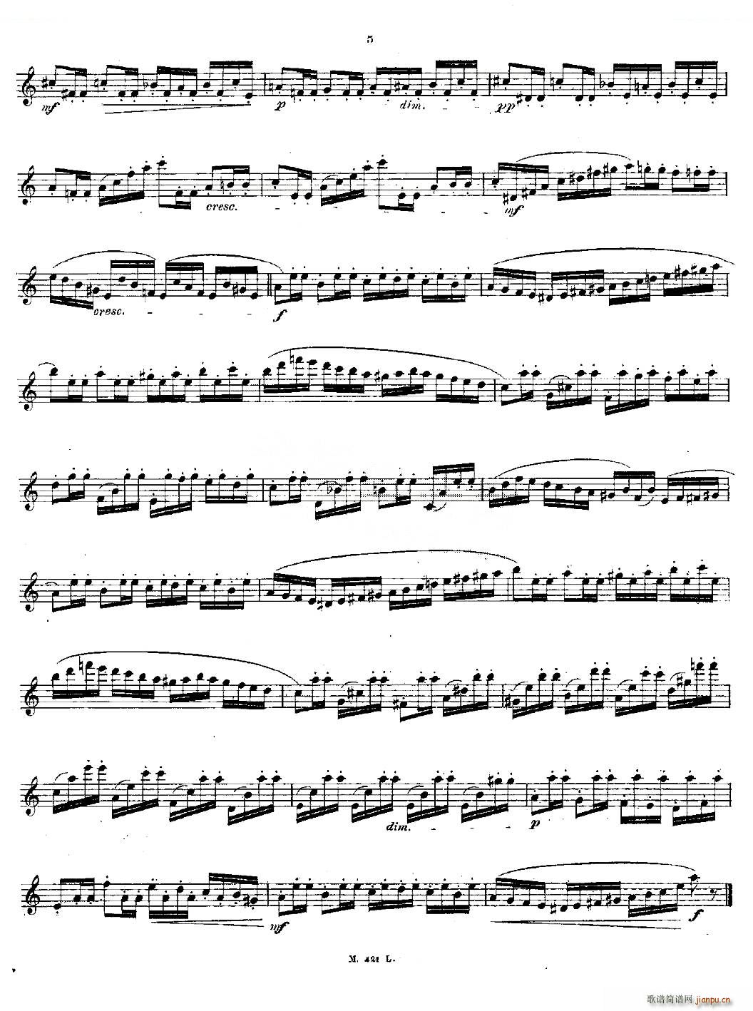 24首长笛练习曲 Op 15 之1 5 铜管(笛箫谱)5
