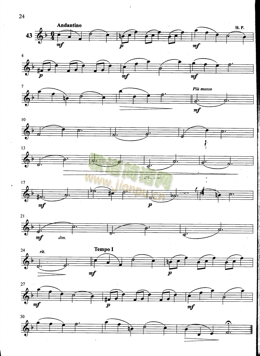 萨克斯管练习曲第100—024页(萨克斯谱)1