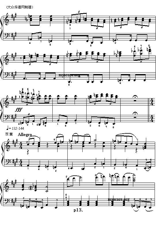 (051)第一罗马尼亚狂想曲(罗 埃斯奈斯库曲)()(电子琴谱)13